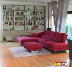 Sectional in cherry color for living room Interior Design Photos