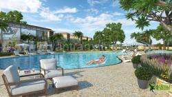 3D Exterior Rendering Resort and Swimming Pool  of swimming pool
