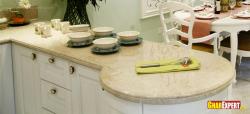 White marble rounded counter top for kitchen Interior Design Photos