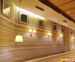 Striped pattern paint and wooden ceiling  for restaurant Interior Design Photos