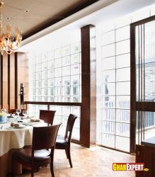 Full height glass window for dining room Full photo of celling