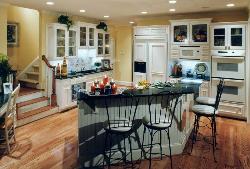 White colored kitchen with white colored appliances Interior Design Photos