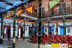 days homage space decoration on Ganpati chaturthi festival Ganesh chaturthi paper hall 