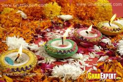 Use colorful diyas and flowers on ganeshchaturthi Chat design