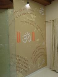 Residential  Interior Wall Graphic for Pooja Room Interior Design Photos