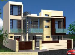 Exterior Elevation 3-D concept with italian cladding Kichen in italian  cost 1 lakh