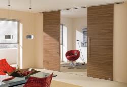 Wooden Sliding Door in Living room Interior Design Photos