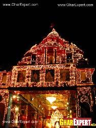 Temple(Mandir)  decoration at Ganesh Chaturthi Fornt main loha gatein ganesh and laxmi murti