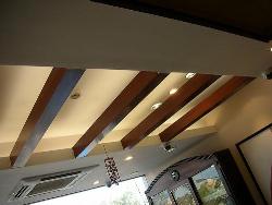 Wooden and Gypsum False ceiling design Interior Design Photos