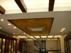 Wooden and Gypsum False ceiling design Interior Design Photos