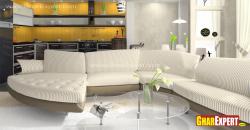 Upholstered Modular sectional sofa for living room in striped pattern Interior Design Photos