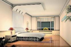 False ceiling, furniture, flooring and walls for Master Bedroom Interior Design Photos