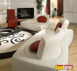 modern reclining back white sofa for your living room Interior Design Photos