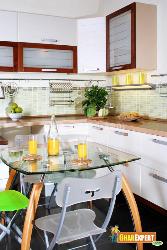 Glass Table in Kitchen Interior Design Photos