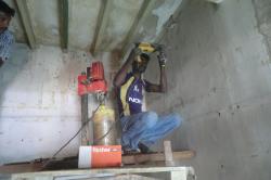 Rcc concrete wall kitchen chimney exhaust outlet pipe core cutting holes,porur,chennai Hole