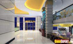 3D interior view of reception and hall of hotel Hotel reception 