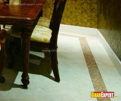 mosaic tile border in tile flooring for dining room Temple border curves