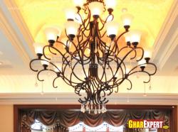 wrougth iron 12 lamp chandelier for drawing room In 12×12 room