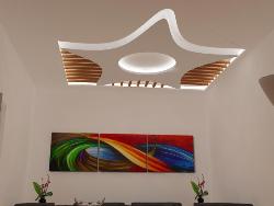 Combination of POP and wooden ceiling design Bst clour combination for hall