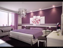 purpal bedroom Interior Design Photos