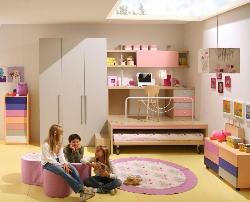 Kids room interior, wardrobe, flooring, ceiling, furniture design Interior Design Photos