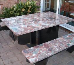 Patio Table with Mother of pearl Top Patio