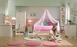Kids canopy bed and kids room Interior in Pink Color Interior Design Photos