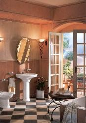 Bathroom Interior, Flooring, Walls, Basin , Doors, Mirrors  of upper portion of door wall