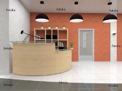 Office Reception Counter and Flooring Interior Design Photos