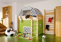 Green Themed Kids Room Flooring Interior Design Photos