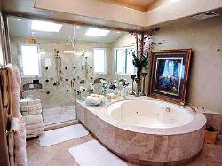 Large Bathroom with tub and shower enclosure Interior Design Photos