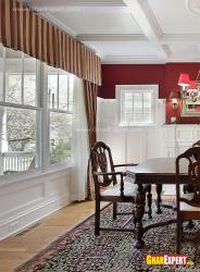 Wooden frame big glass  windows for dining room Interior Design Photos