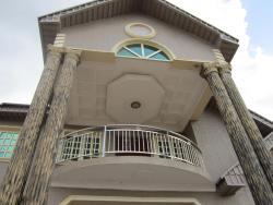 Exterior Elevation Recessed p o p ceiling design in balcony Covered balcony